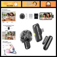 Wireless Microphone for iPhone Android, 48kHz Studio Audio, Noise Cancellation