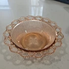 Depression Glass Anchor Hocking Old Colony Pink Lace Edge Bowl VINTAGE