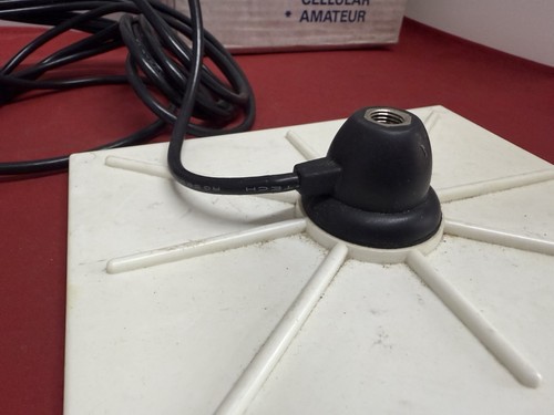 Flat CB Mag Mount Satellite Slab Mag Magnetic Base White 3/8 - Picture 4 of 6