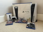 PS5 Disc Edition Console with Charging Station, Controller and Games Bundle