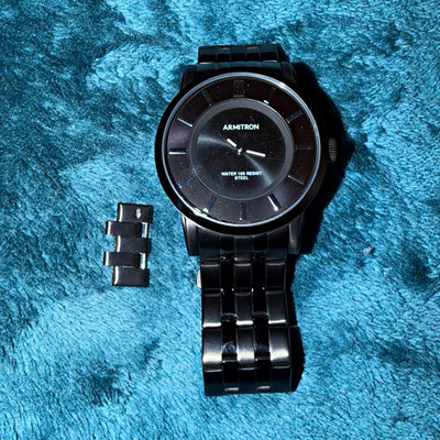 Armitron Men's Quartz Analog Watch Black Stainless Steel 40mm 30m WR