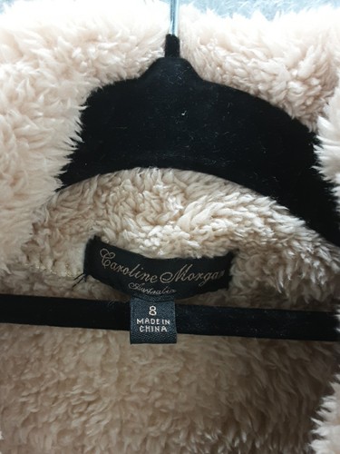 Caroline Morgan Size 8 Beige Zip Front Warm Easy Care Teddy Fleece Jacket - Picture 5 of 8