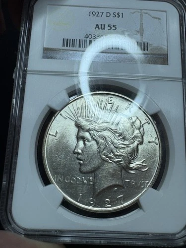 1927 D 🇺🇸 Silver Peace dollar NGC AU55 🔥EVERYMAN REGISTRY