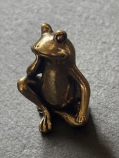 Nachdenklicher Frosch Figur | Denker Frosch aus Messing Meditation Deko