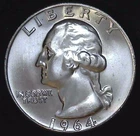 1964-D 25C Washington BU 90% Silver 26uww0204-16