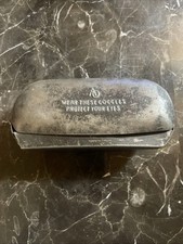 Antique American Optical Safety Glasses Goggles METAL CASE ONLY Vtg Old AO