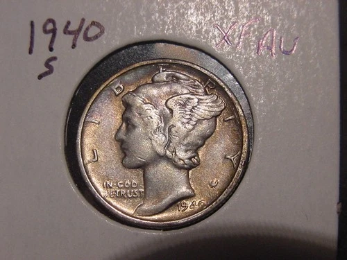 1940-S MERCURY DIME XF AU HIGHER GRADE ALBUM TONE BETTER DATE SHIPS FREE