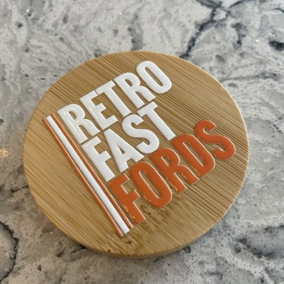 Retro Fast Fords Holz Bambus Rund Flaschenöffner Geburtstag Orange