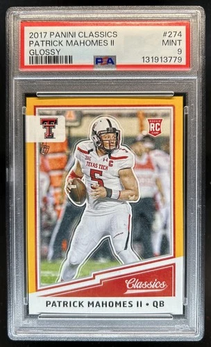 2017 Panini Classics Patrick Mahomes II RC Glossy Rookie #274 PSA 9