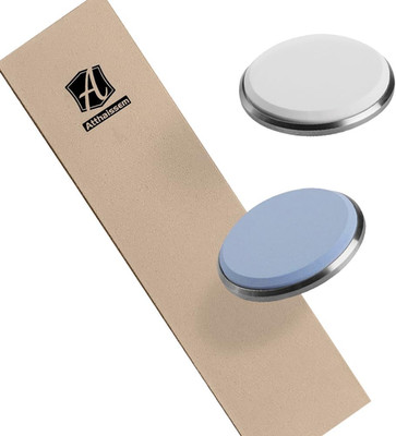#3000 Fine #6000 Extra-Fine Corundum Whetstone Disc and Leather Strop Compatible