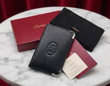Cartier Must de Cartier Black Calfskin Leather Card Holder 4CC Wallet NIB 2026