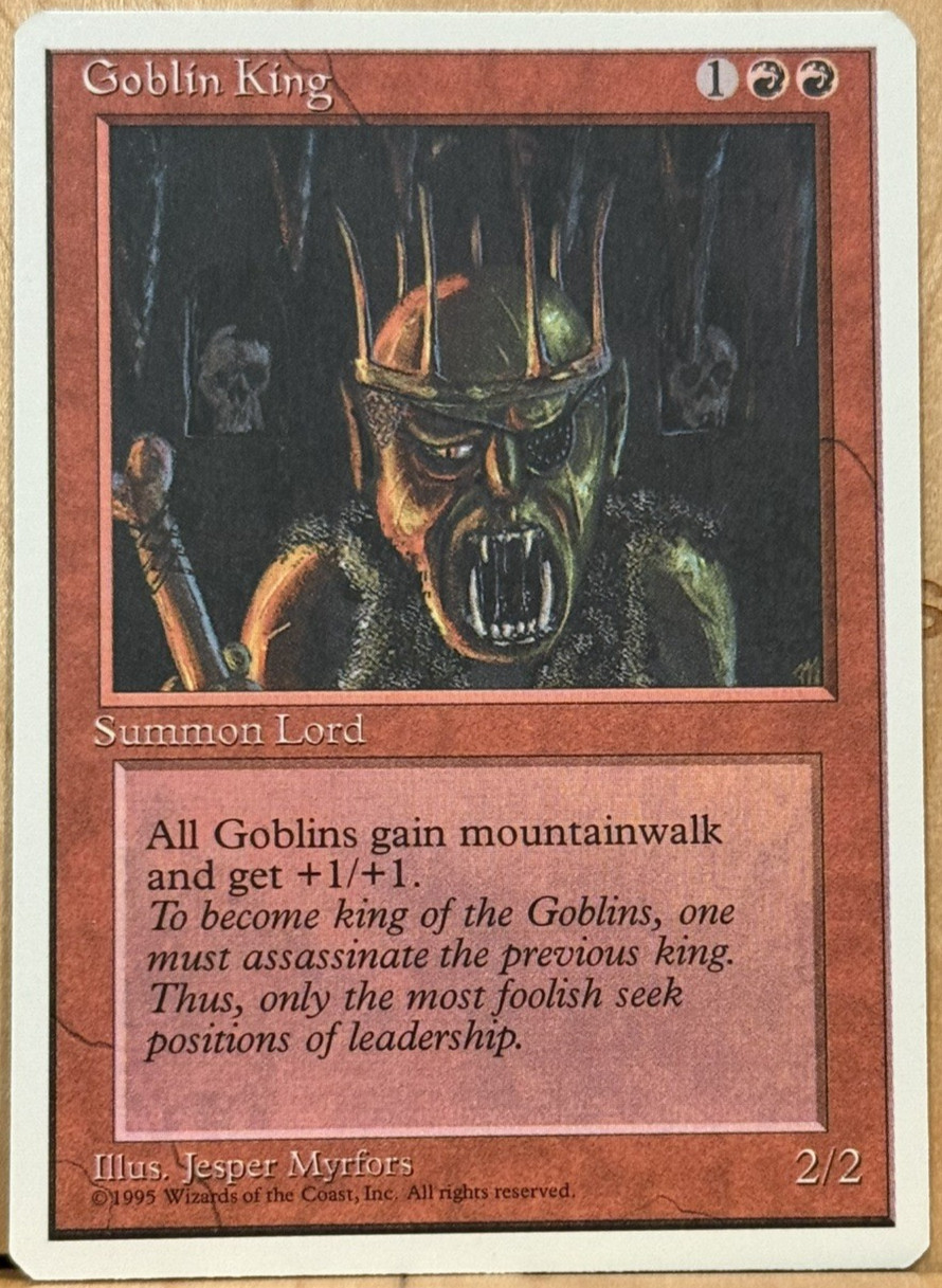 FOURTH EDITION 4E Vintage MtG Goblin King Unplayed NM