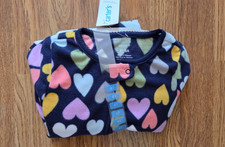 Infant Toddler Carter Fleece Pajama PJ's Footie Sleeper Blue HEARTS 3T 4T 5T