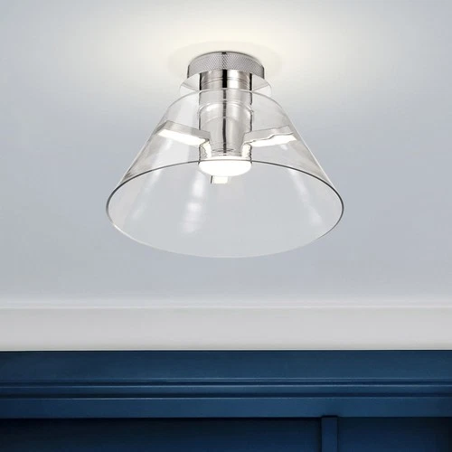 Nuvo Lighting 62/2053 Edmond 14"W Semi-flush Ceiling Fixture - Nickel - Picture 8 of 11