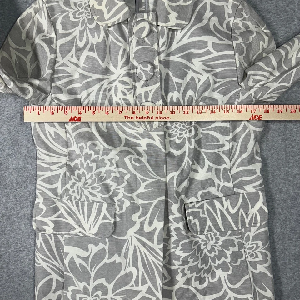 Женская куртка GEORGE by Mark Eisen размер Small длина 3/4 с серым цветочным принтом - Изображение 4 из 4