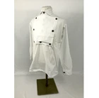 White Bib Front Firemans Shirt Metal Button- Reenactment, Civil War - Size Med