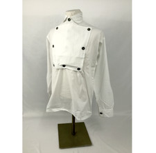 White Bib Front Firemans Shirt Metal Button- Reenactment, Civil War - Size XL