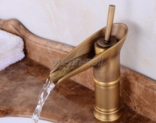 Waterfall Bathroom Basin Sink Faucet Single Handle 1 Hole Mixer Tap Antique