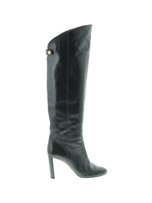 Maison Skorpios Adriana Boot Leather Knee High Dark Green 90mm Emily In  Paris 39