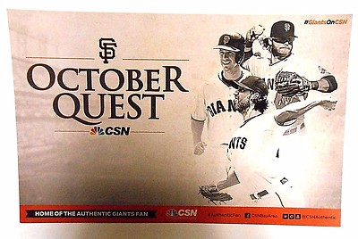 2016 Brandon Crawford Buster Posey October Quest SF Giants Photo Card Poster
