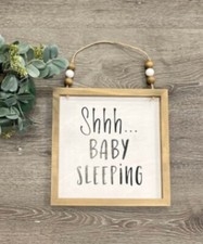 Shh  Sleeping Baby Hanging Nursery Decor 10  X 10  