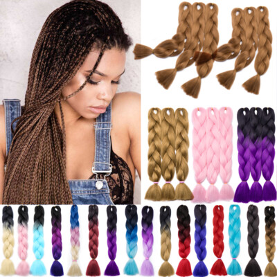 24'' Long Christmas Jumbo Braiding Hair Extensions For Crochet Twist Braids US5
