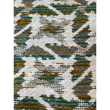 Vtg Tapestry Upholstery Fabric 66x55 Tribal Woven Jacquard Turquoise Brown Cream