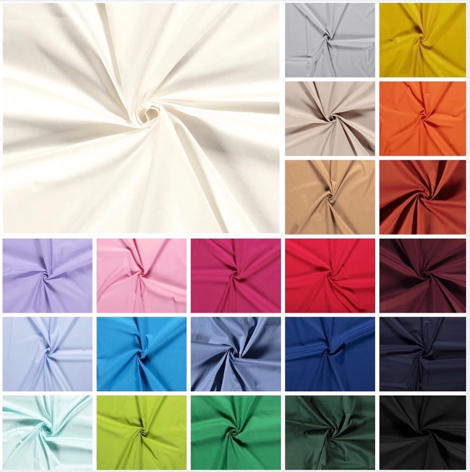 100% Baumwolle Stoffe Uni Popeline Stoff Bekleidung Deko Mundschutz