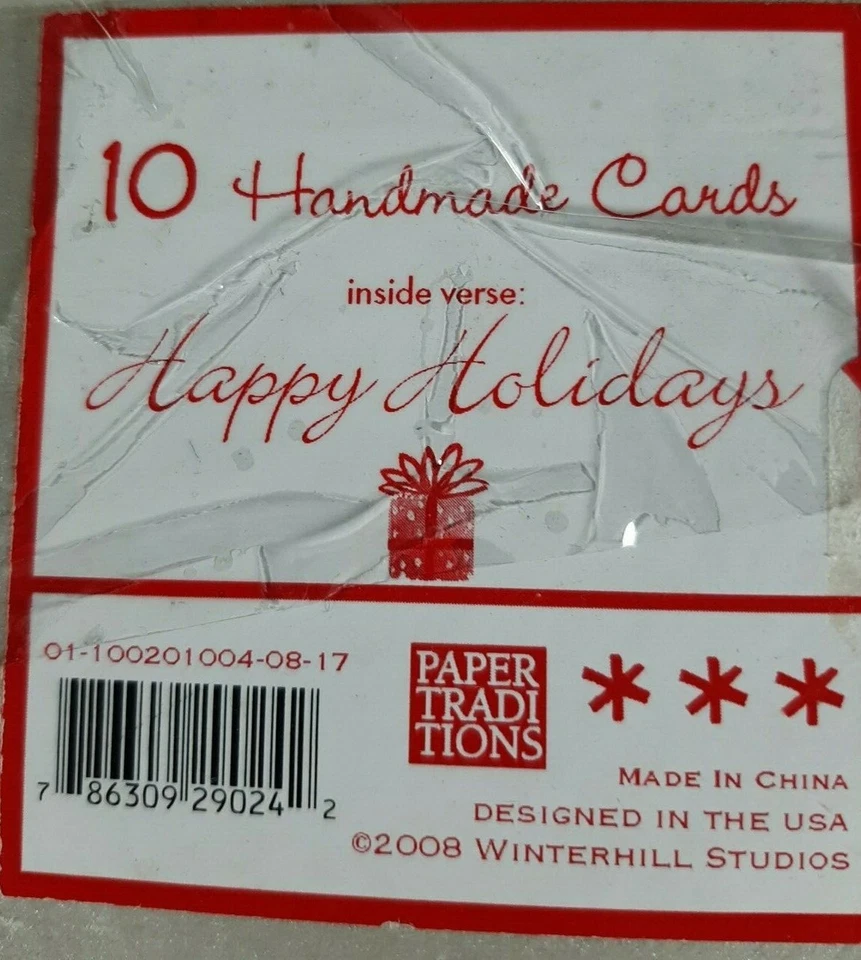 NUEVAS Tarjetas de Navidad Felices Fiestas 10 Tarjetas Hechas a Mano por Winter Hill Studios Foto 2 de 2