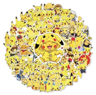 100 Pikachu Stickers Pokemon Sticker Pack ~ Free Shipping!