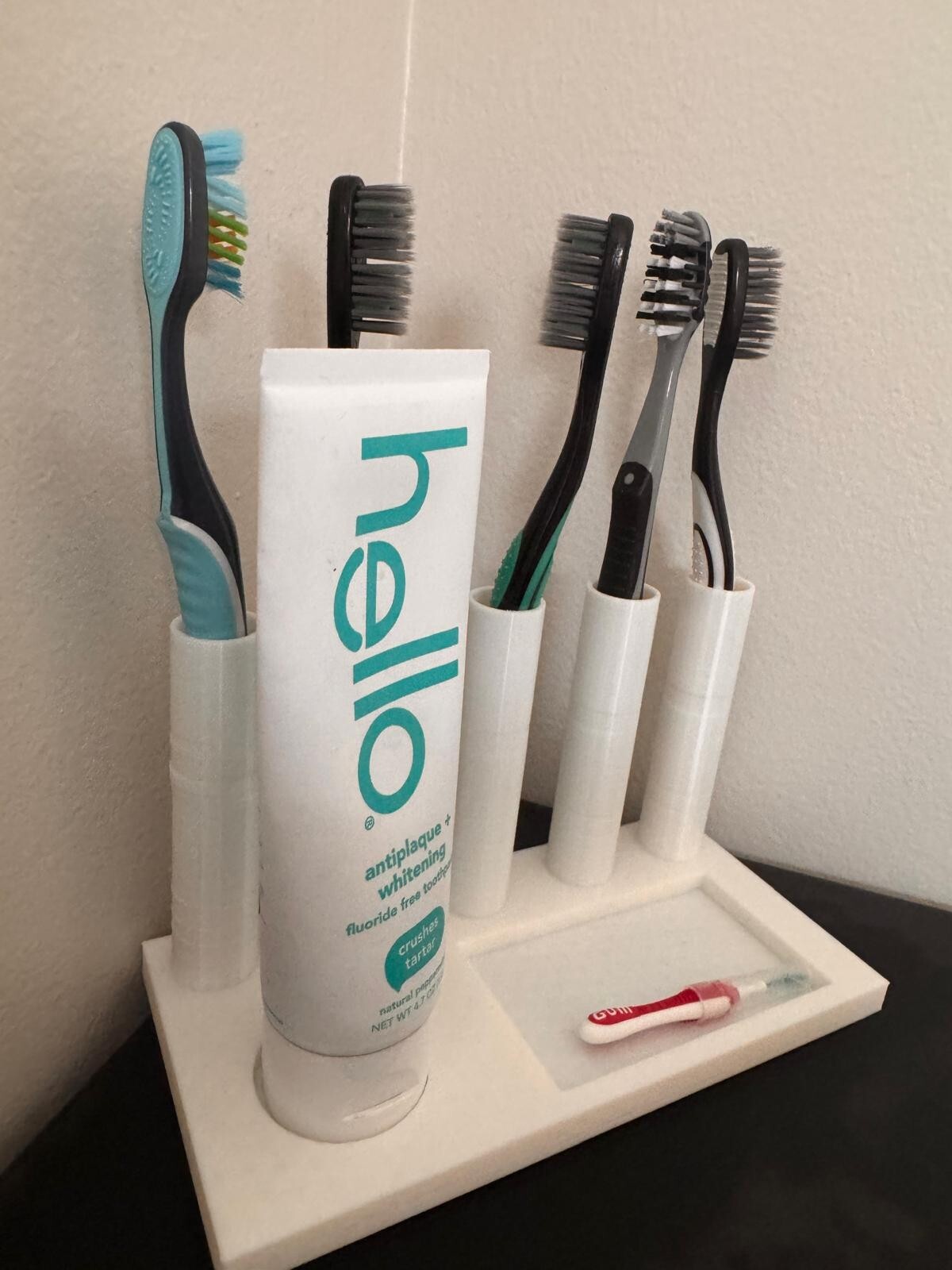 Deluxe Toothbrush & Organizer Set with Personalized Customizable Hygiene Caps   