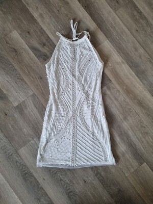 Alice & You White Sequin Dress Uk10 Hen Do Bachelorette Wedding White Dress  | eBay UK