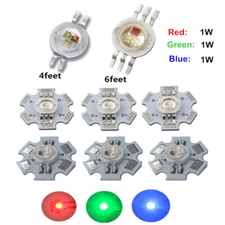 3W RGB 4pin 6 pin 2.2-3.2V Color High Power LED Light 20mm star base for DIY