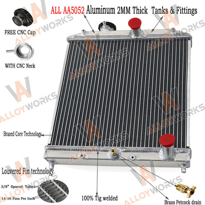 4Rows Aluminum Radiator FIT 92-2000 HONDA CIVIC D15 EJ EK/DEL SOL EG INTEGRA DB.