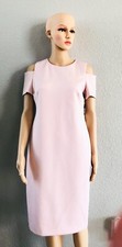 CALVIN KLEIN BLUSH PINK SHORT SLEEVE CUT SHOLDER SIZE 8  MIDI DRESS ( MSRP $134)