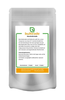 100 g | Mentholkristalle | natürlichen Ursprungs | Kristalle | Sauna Aufguss