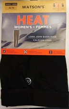 Watson's Heat Long John Baselayer for Ladies Size XLarge Black 