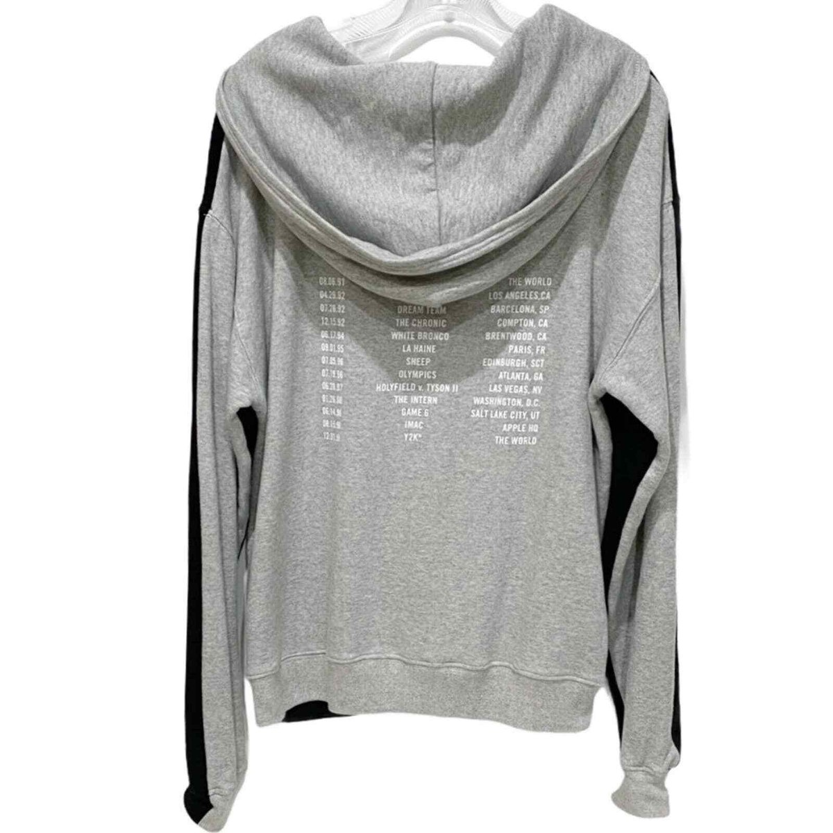 うさ R + A 90's Logo Block Colour Hoodie Black Grey UNISEX Mens Size XS