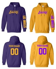 Los Angeles Lakers Logo Basketball Pullover Hoodie w/Custom Name Next Day Ship!
