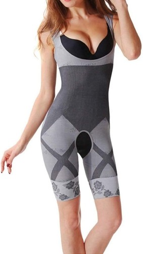 Bamboo Charcoal Slimming Breathable Bodysuit 360 degree firm tummy thigh control - Picture 2 of 8