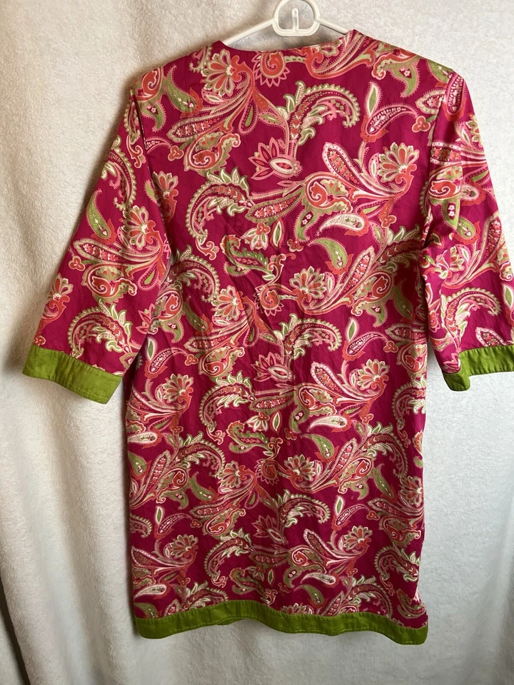 Charter Club Intimates Nightgown House Coat Pink Paisley Women’s Size M Medium - Image 3 of 3