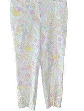 Talbots Womens Pants Multicolor Size 10 Perfect Crop Pastel Floral Mid Rise