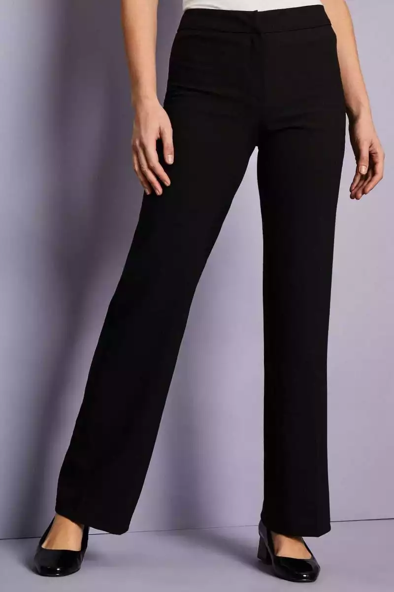 Ladies Straight Leg Trouser Elasticated Casual Formal Work Pants SIZE 16-20  401