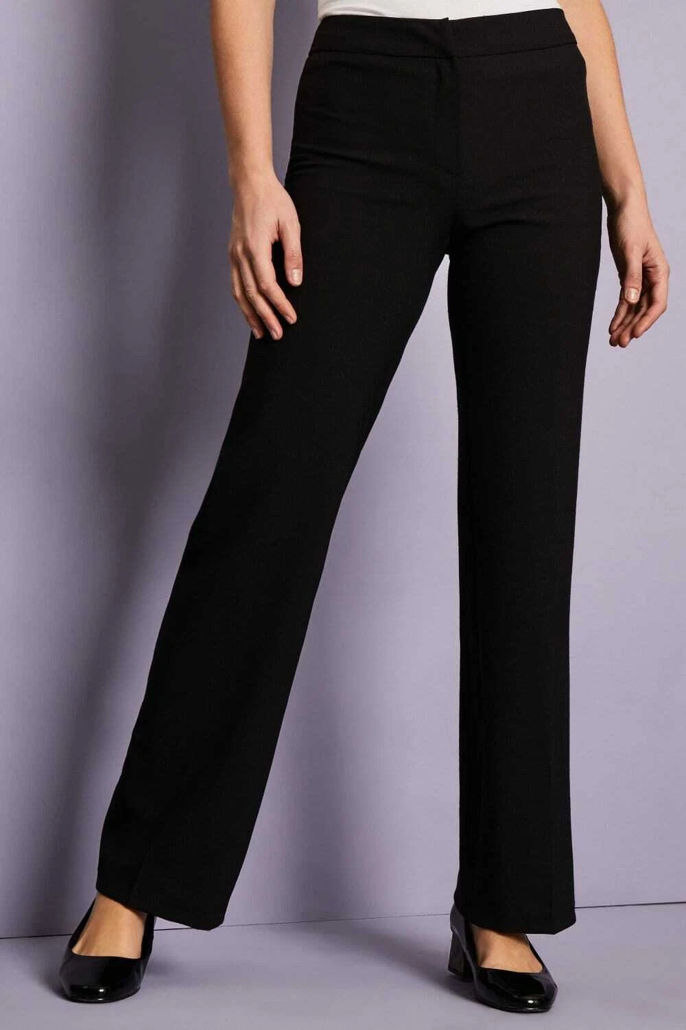 Ladies Straight Leg Trouser Elasticated Casual Formal Work Pants SIZE 16-20 401