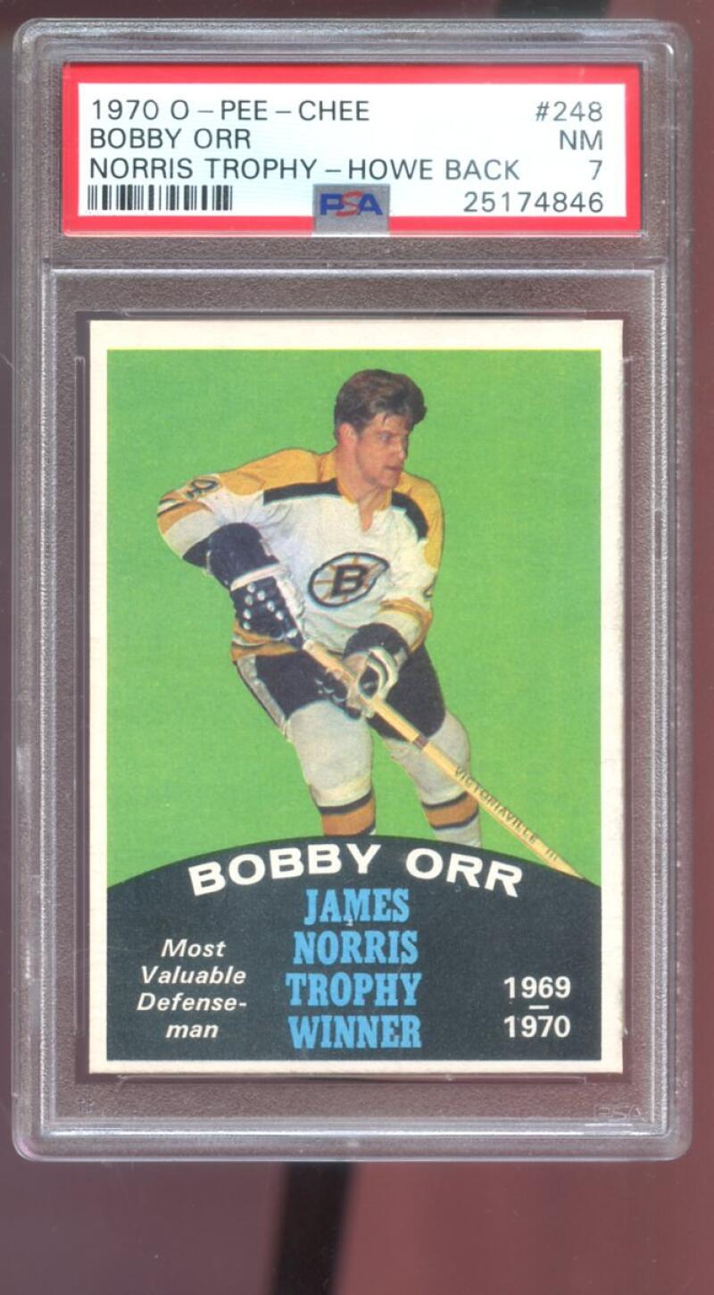 1970-71 O-Pee-Chee #248 Bobby Orr PSA 7 Graded Card James Norris Trophy Winner