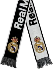 Real Madrid Soccer Scarf - Icon Sports Official Merchandise - Black & White