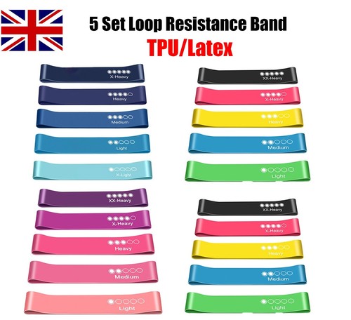 Resistance Bands Exercise Sports Loop Fitness Home Gym Yoga Latex Set Or Singles