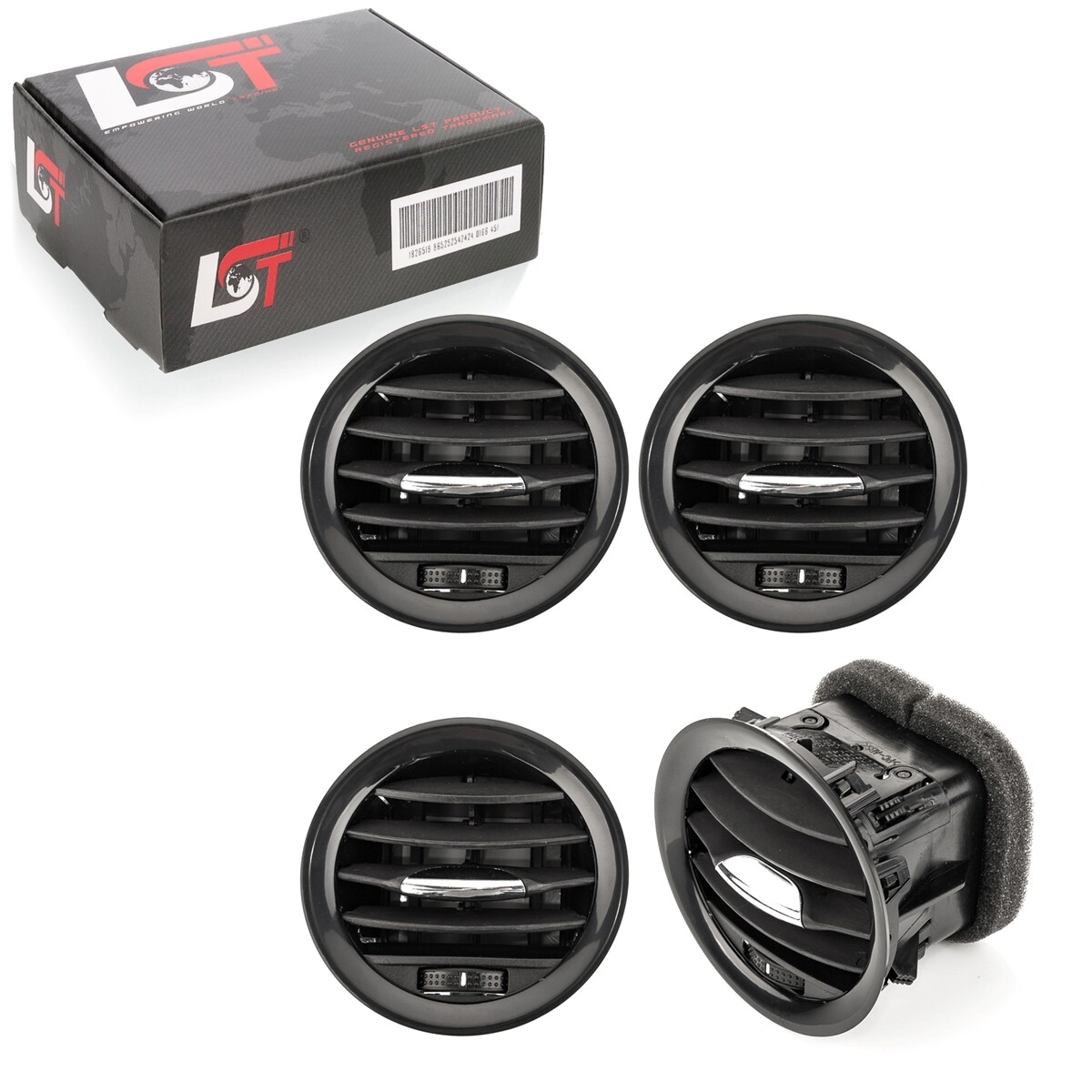 4X Dashboard Ventilation Vent Grill Black Chrome For Vauxhall Adam Corsa D