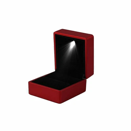 2 Stück Heiß Schmuckkästchen LED Ring Box Verlobung und Hochzeit Geschenkbox für Damen Neu - Bild 10 von 15