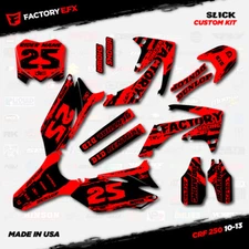 Black & Red Slick Racing Graphics Kit fits Honda CRF250R 10-13 Crf 250 Crf250